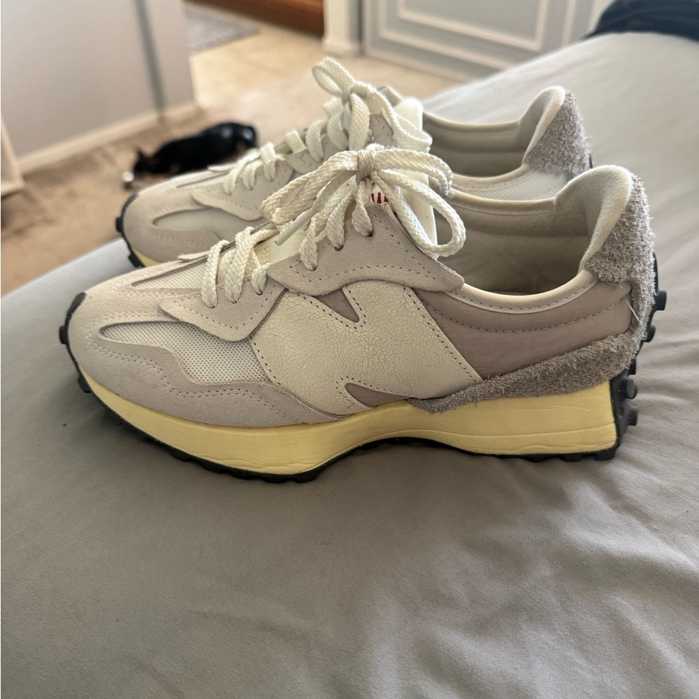 New Balance Cream and Yellow Athletic Shoes